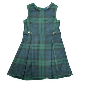 Classic Preppy Ralph Lauren Plaid Pleated Fit & Flare Dress 3T